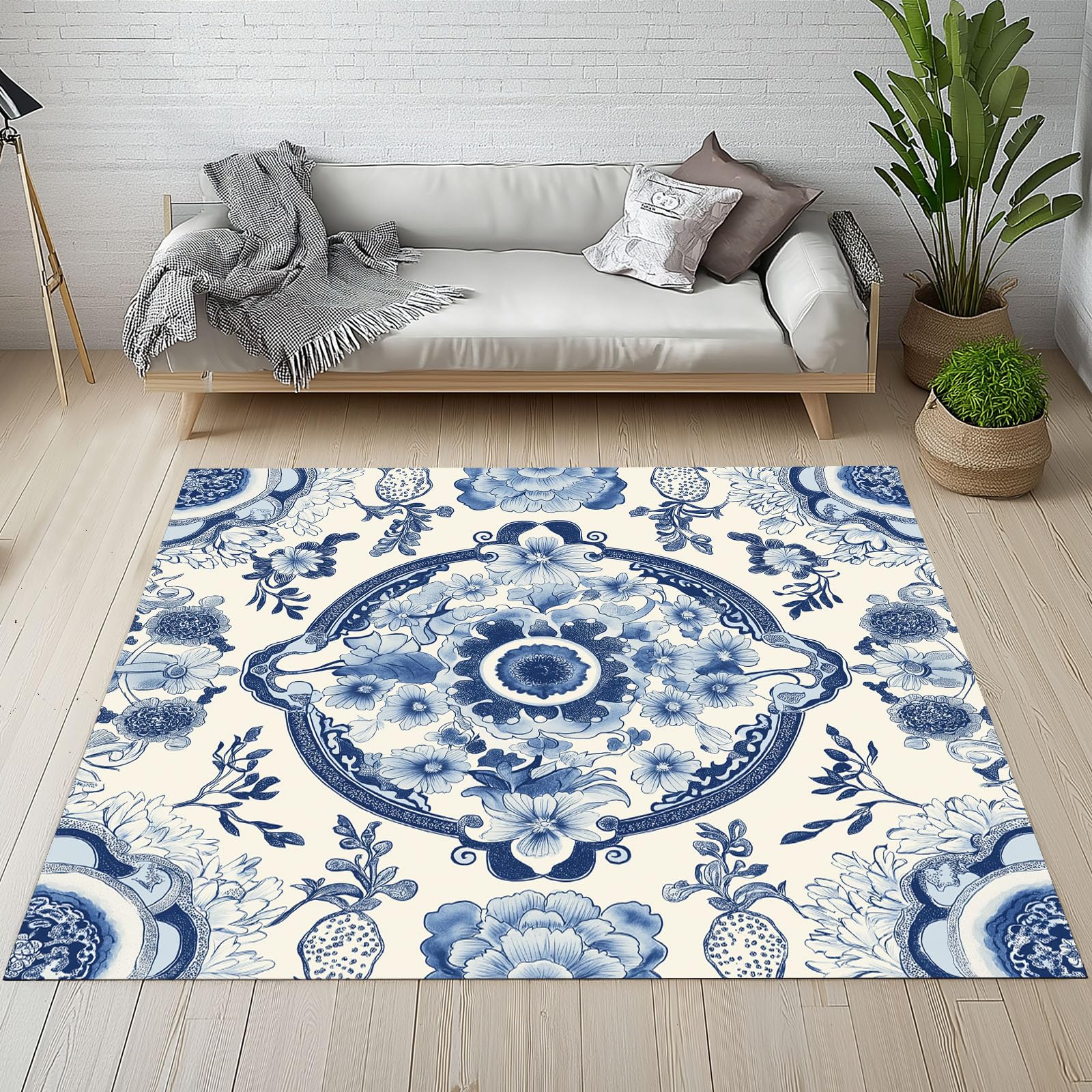 oriental flower rug carpet (120×180cm) SherAvant Japanese Rugs for Living Room - 2x3 Rug - Japanese